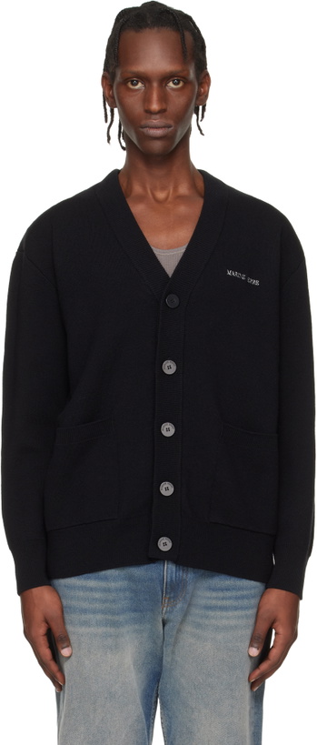 Photo: Marine Serre Black Merino Wool Knit Maxi Cardigan
