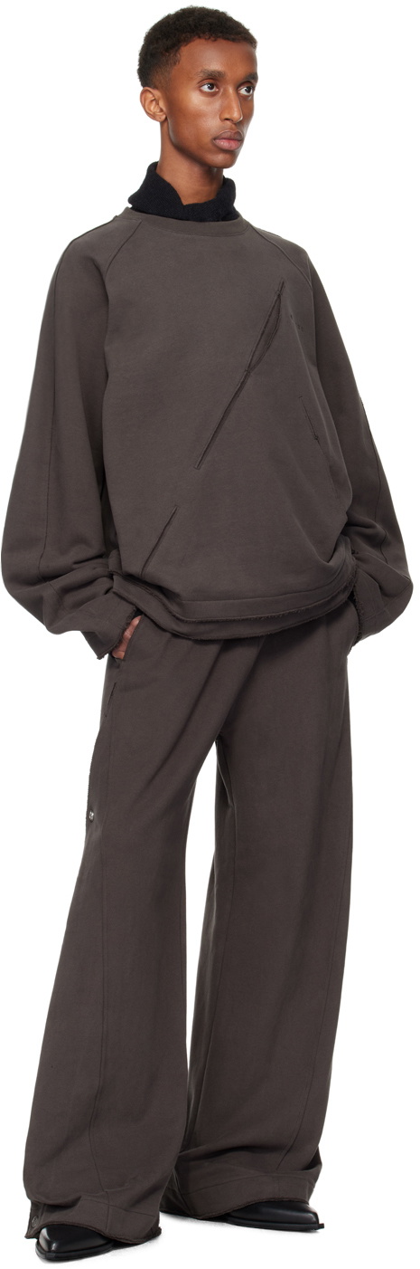 NULLUS Gray Diagonal Slit Sweater