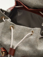 Brunello Cucinelli - Leather-Trimmed Flannel Backpack