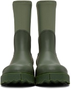 Off-White Green Rubber Neoprene Chelsea Boots