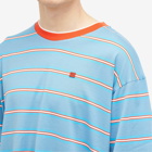 Acne Studios Men's Eeve Stripe Double Sleeve T-Shirt in Sea Blue