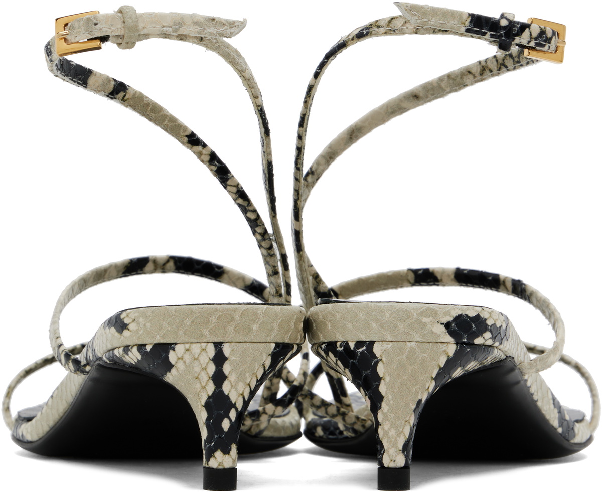 KHAITE Beige Loop Kitten Heeled Sandals Khaite