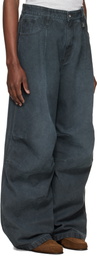 WOOYOUNGMI Gray 3D Wide Dyed Trousers