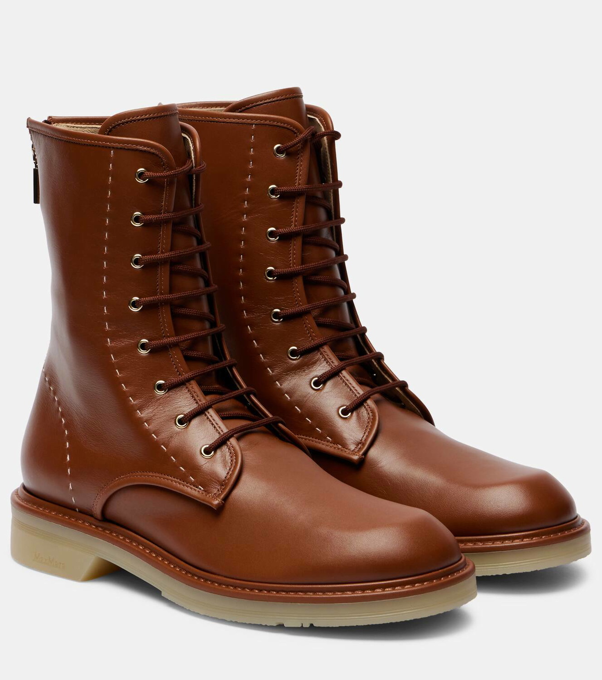 Max Mara Urbancombat leather combat boots