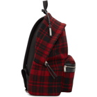 Saint Laurent Black and Red Tartan City Backpack