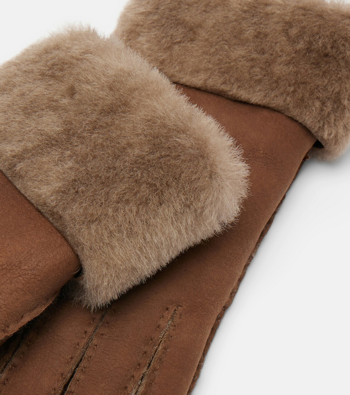 Brunello Cucinelli Shearling-trimmed suede gloves