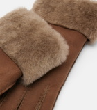 Brunello Cucinelli Shearling-trimmed suede gloves