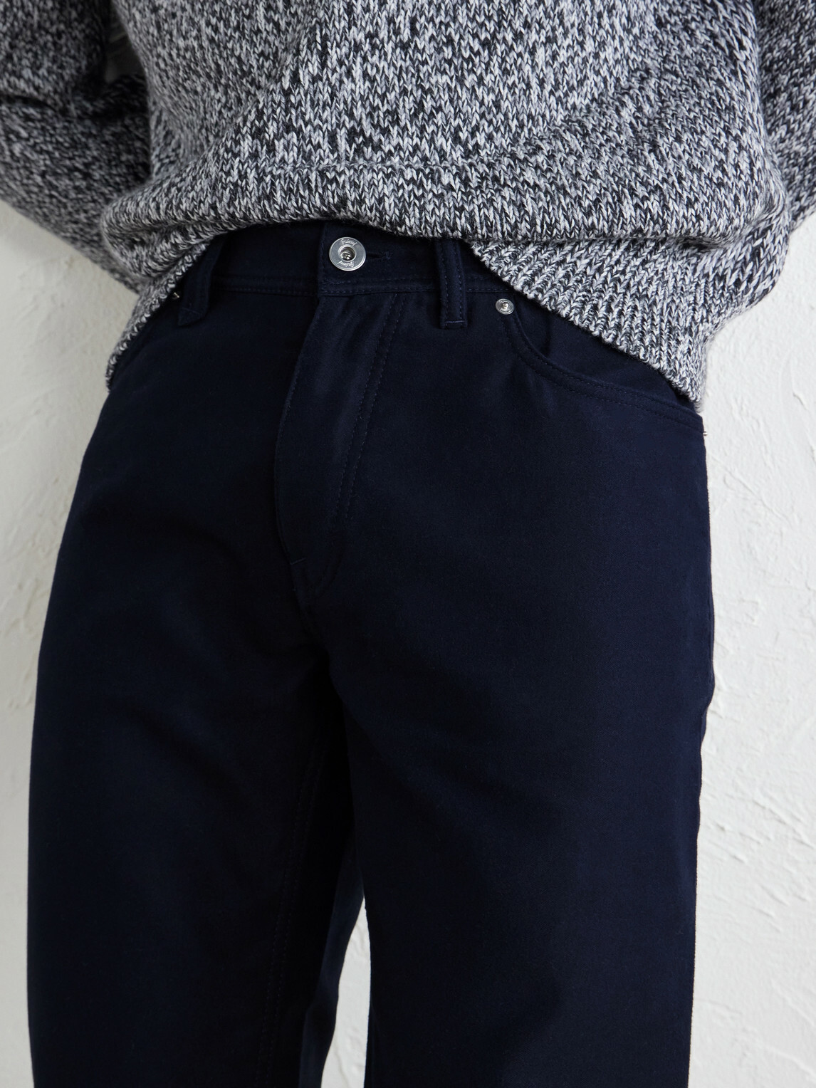 Brioni - Straight-Leg Cotton-Moleskin Trousers - Blue