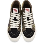 Vans Black and Green Mixed Camo OG Sk8-Hi Sneakers