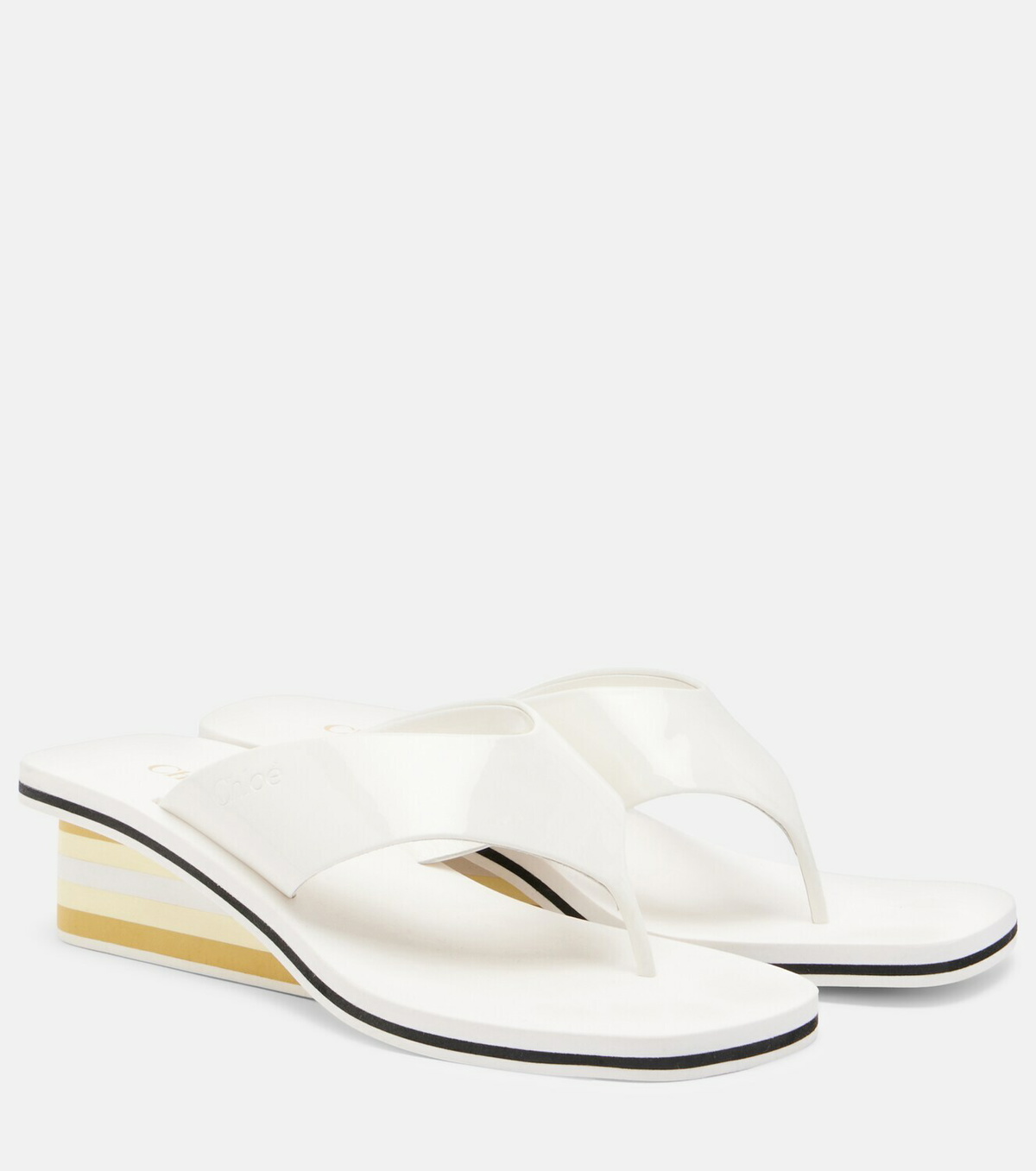 Chloé Swimming Cool patent leather thong sandals