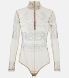 Burberry - Printed mesh mockneck bodysuit