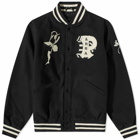 By Parra Men's Cloudy Star Varsity Jacket in Black