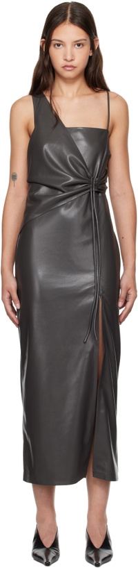 Photo: Nanushka Green Fenera Vegan Leather Midi Dress