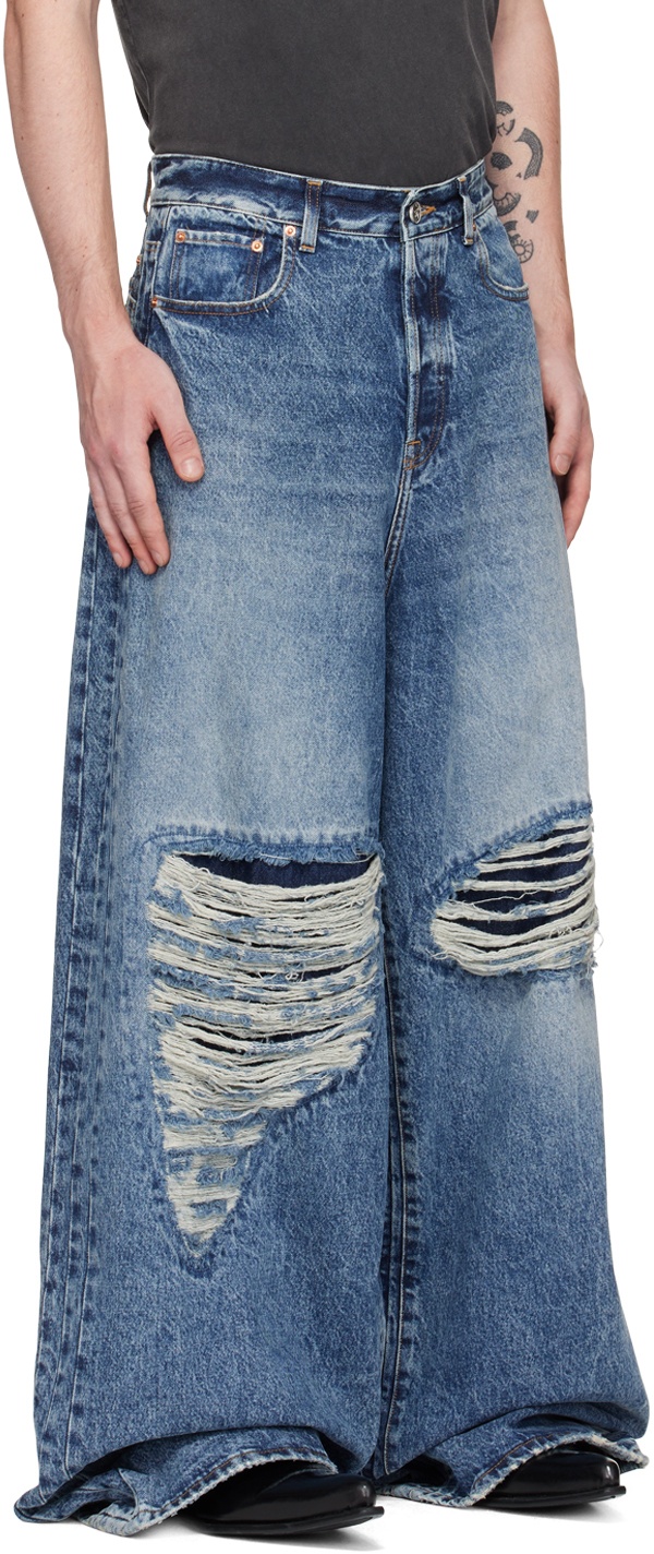 VETEMENTS Blue Distressed Jeans Vetements