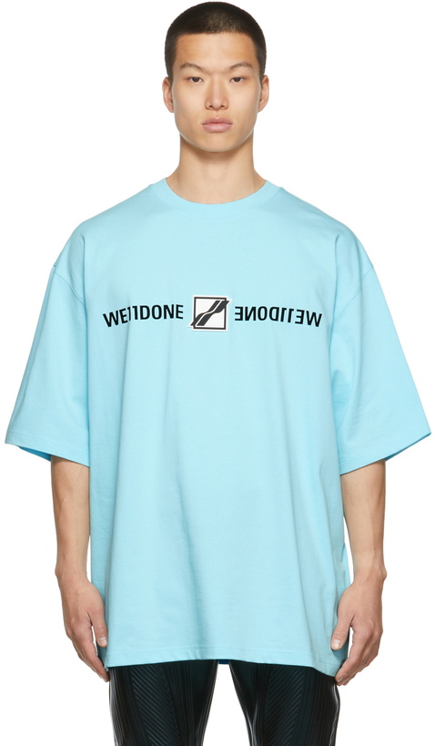 Photo: We11done Blue Mirror Logo T-Shirt