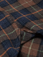 Purdey - Button-Down Collar Checked Cotton-Flannel Shirt - Blue