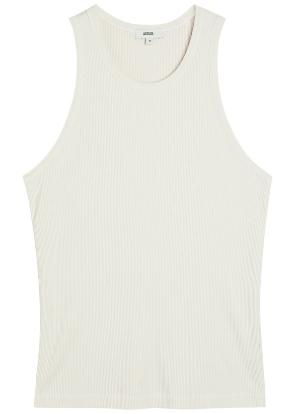 Photo: Agolde Viggo Ribbed Cotton Tank top Light Grey