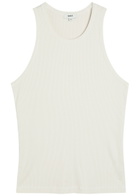 Agolde Viggo Ribbed Cotton Tank top Light Grey
