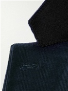 Theory - Morton Suede-Trimmed Cotton-Blend Corduroy Suit Jacket - Blue