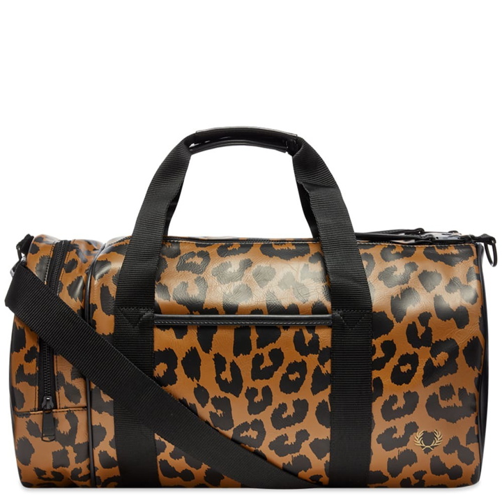 Photo: Fred Perry Authentic Leopard Print Barrel Bag