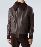 Gabriela Hearst Shearling-trimmed leather bomber jacket