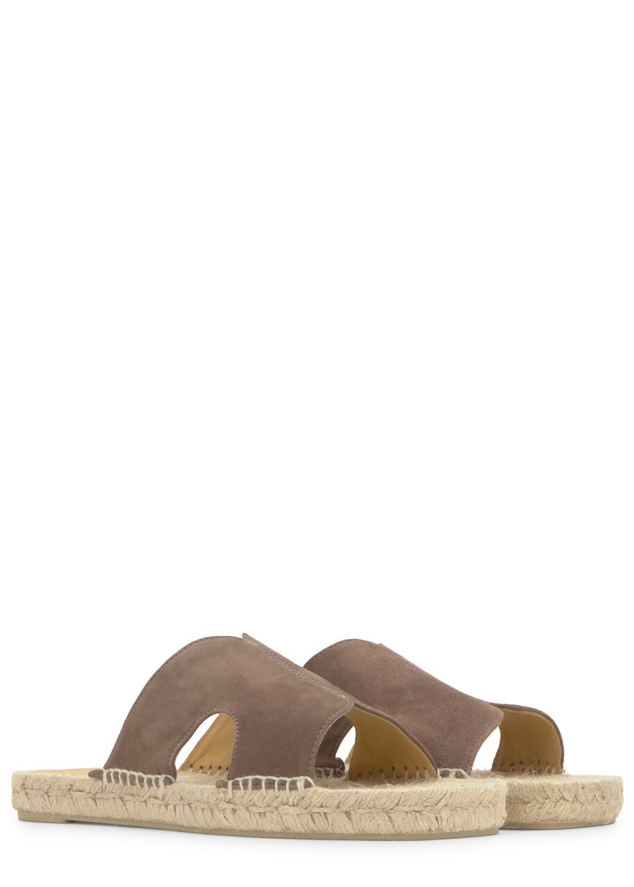 Castañer Priya Suede Slides Brown