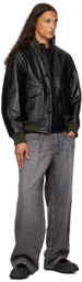 AFTER PRAY Black A-1 Leather Jacket