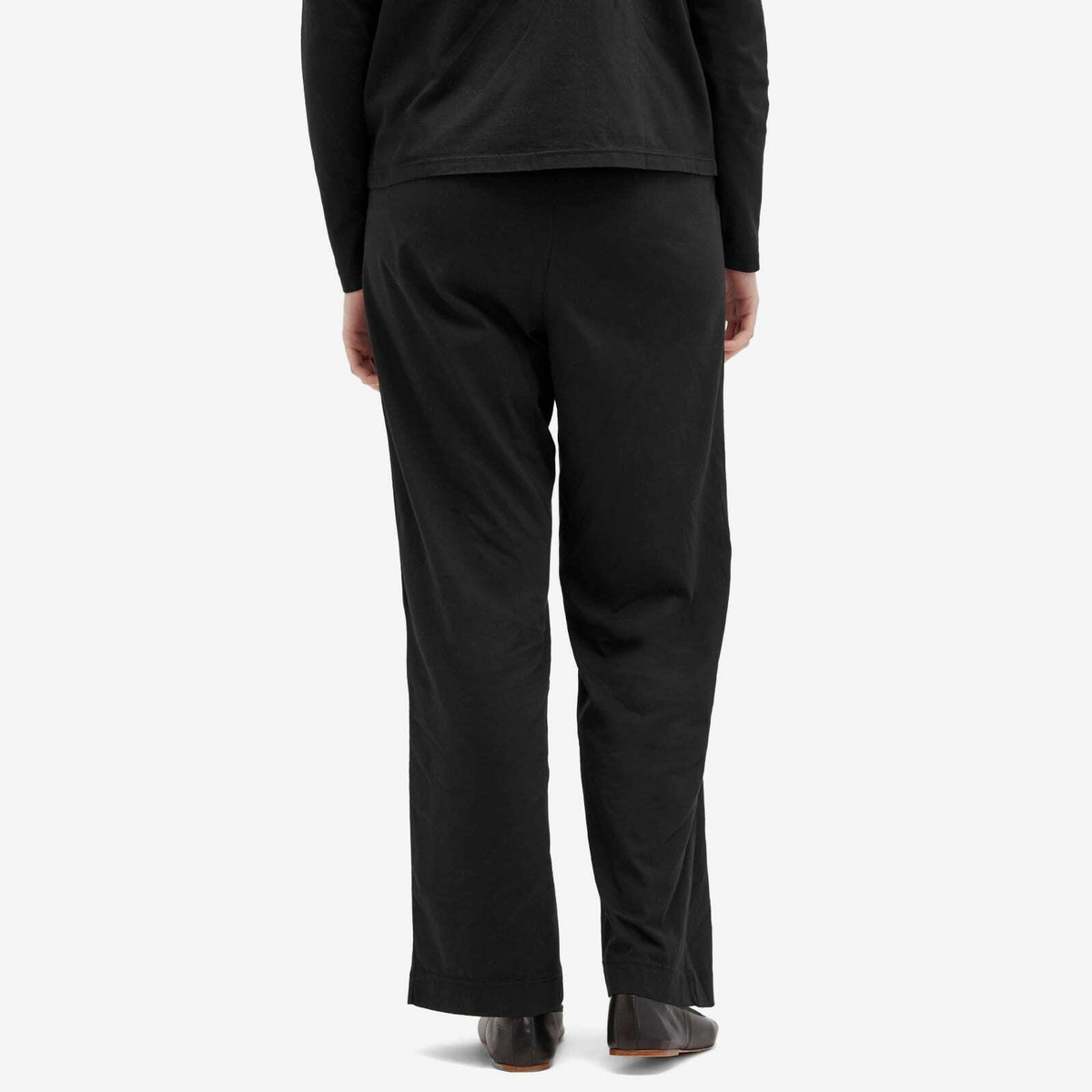 DONNI. Women's Jeresey Bow Simple Trousers in Jet