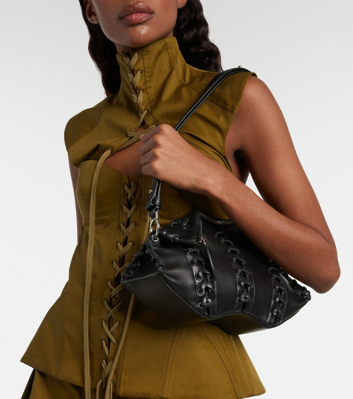 McQueen Manta Small leather shoulder bag