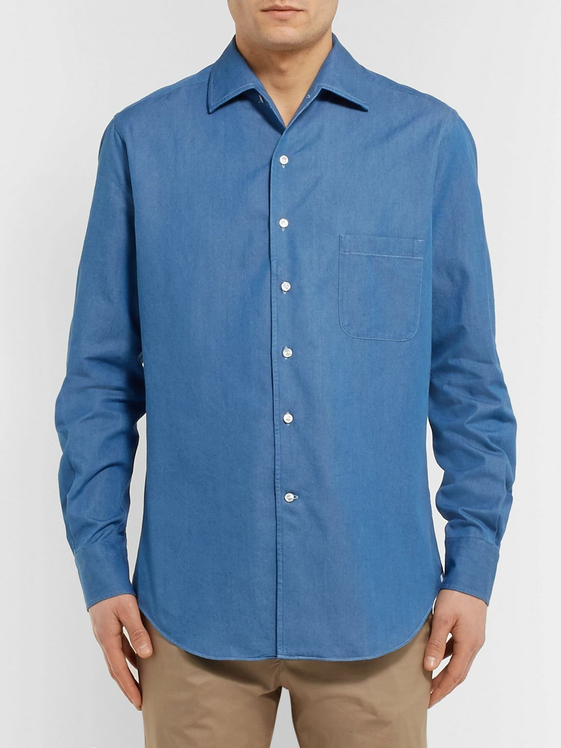 Loro Piana - André Cotton-Chambray Shirt - Blue
