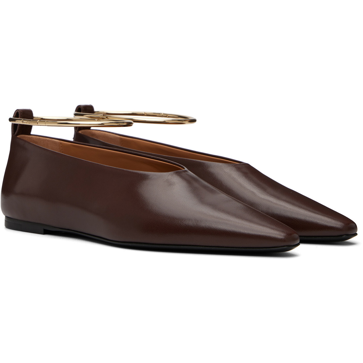 Jil Sander Burgundy Ring Ballerina Flats