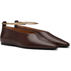 Jil Sander Burgundy Ring Ballerina Flats