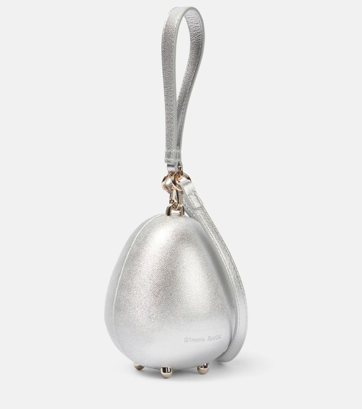 【Simone Rocha】 Egg leather-trimmed clutch Egg leather-trimmed clutch in white - Simone Rocha | Mytheresa