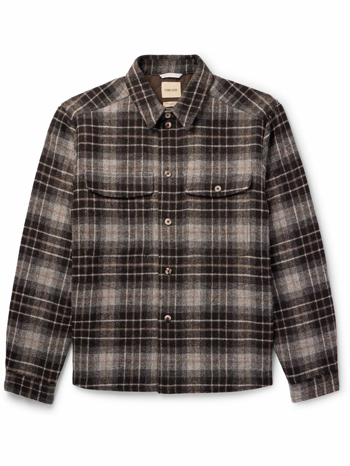 De Bonne Facture - Checked Wool-Twill Overshirt - Brown De Bonne Facture