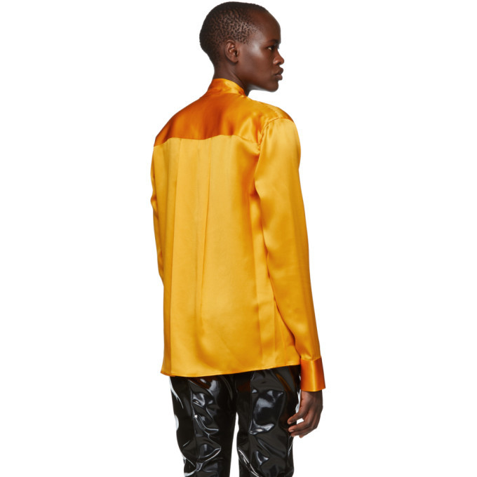 Haider Ackermann Orange Silk Dali Shirt Haider Ackermann