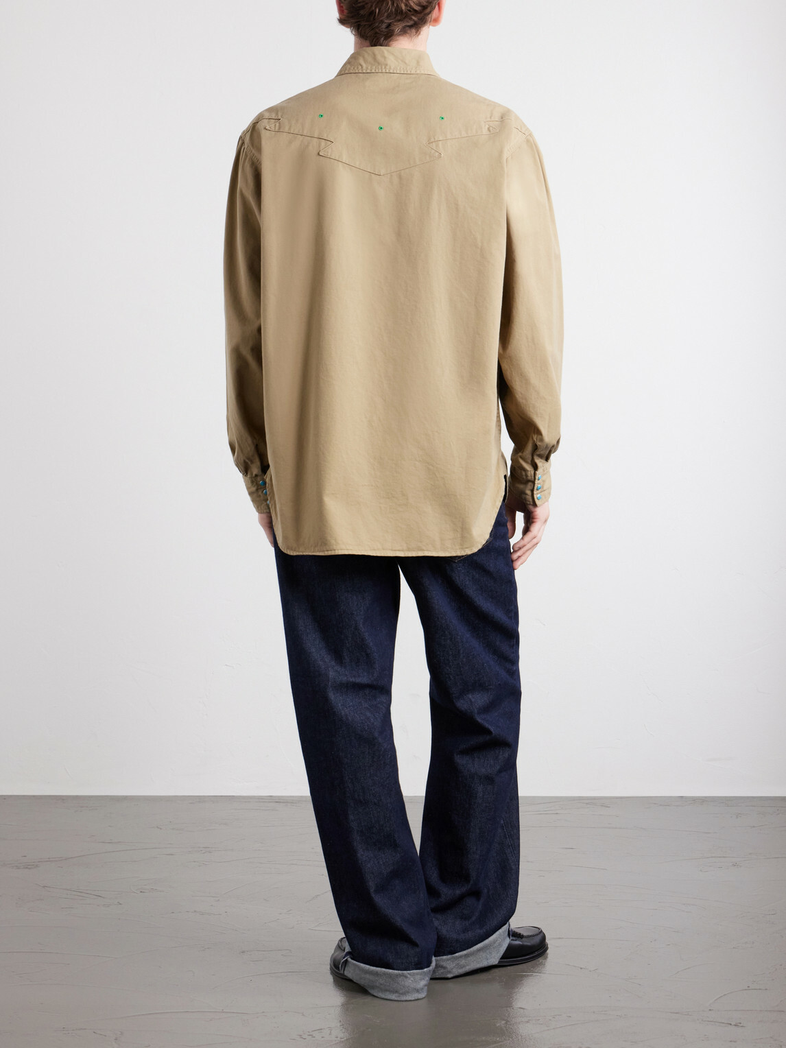 KAPITAL - Thunderbird Panelled Cotton-Twill Shirt - Neutrals