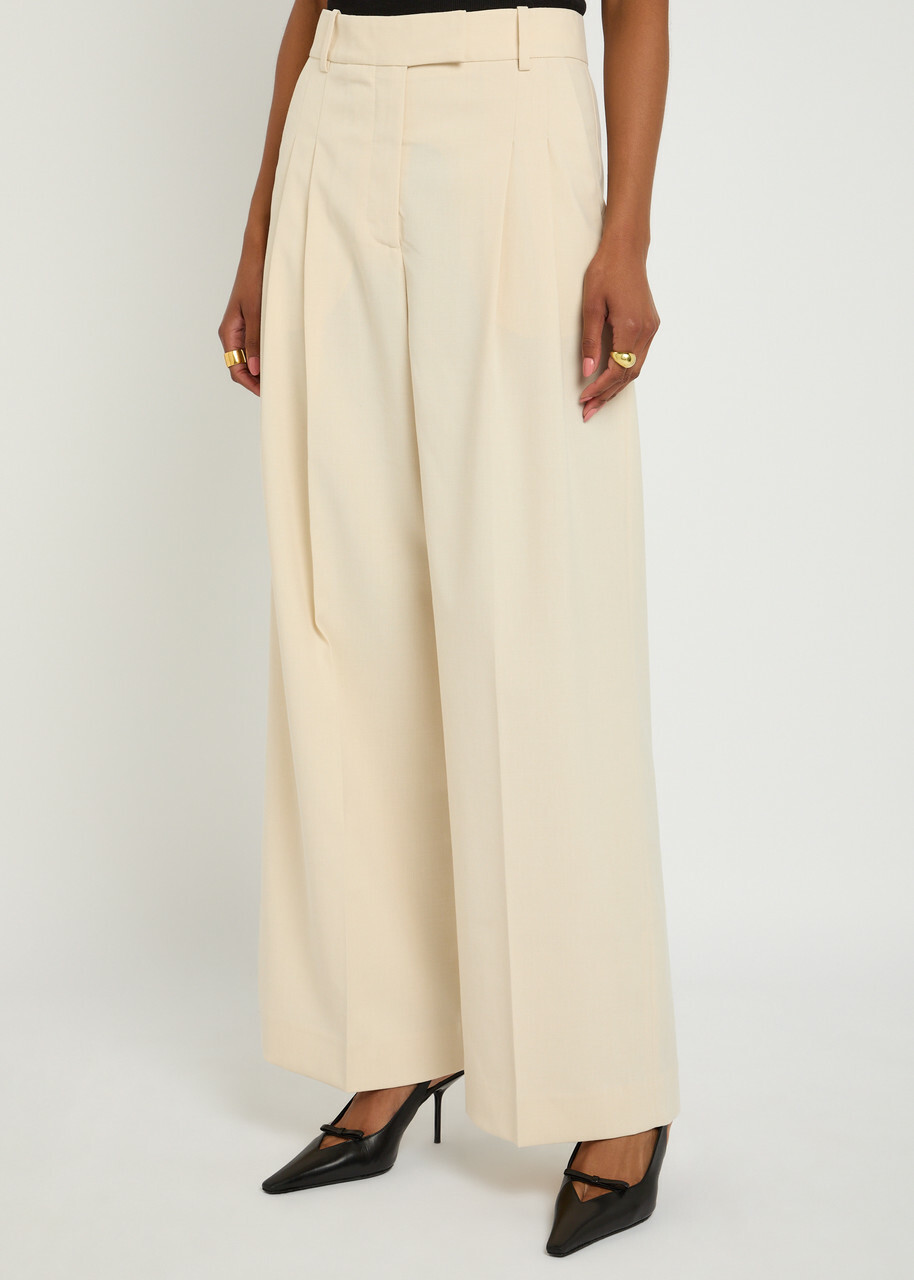 BY Malene Birger Cymbaria Wide-leg Woven Trousers Cream