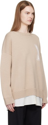 MM6 Maison Margiela Pink 'Two in One' Varsity Knit Sweater