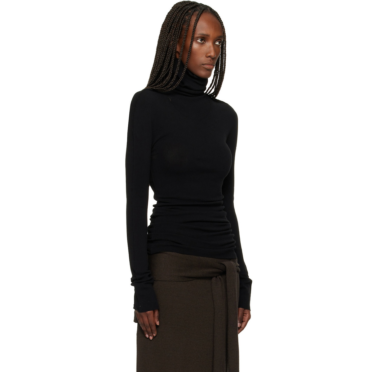ISSEY MIYAKE Black October Cotton Baguette Turtleneck