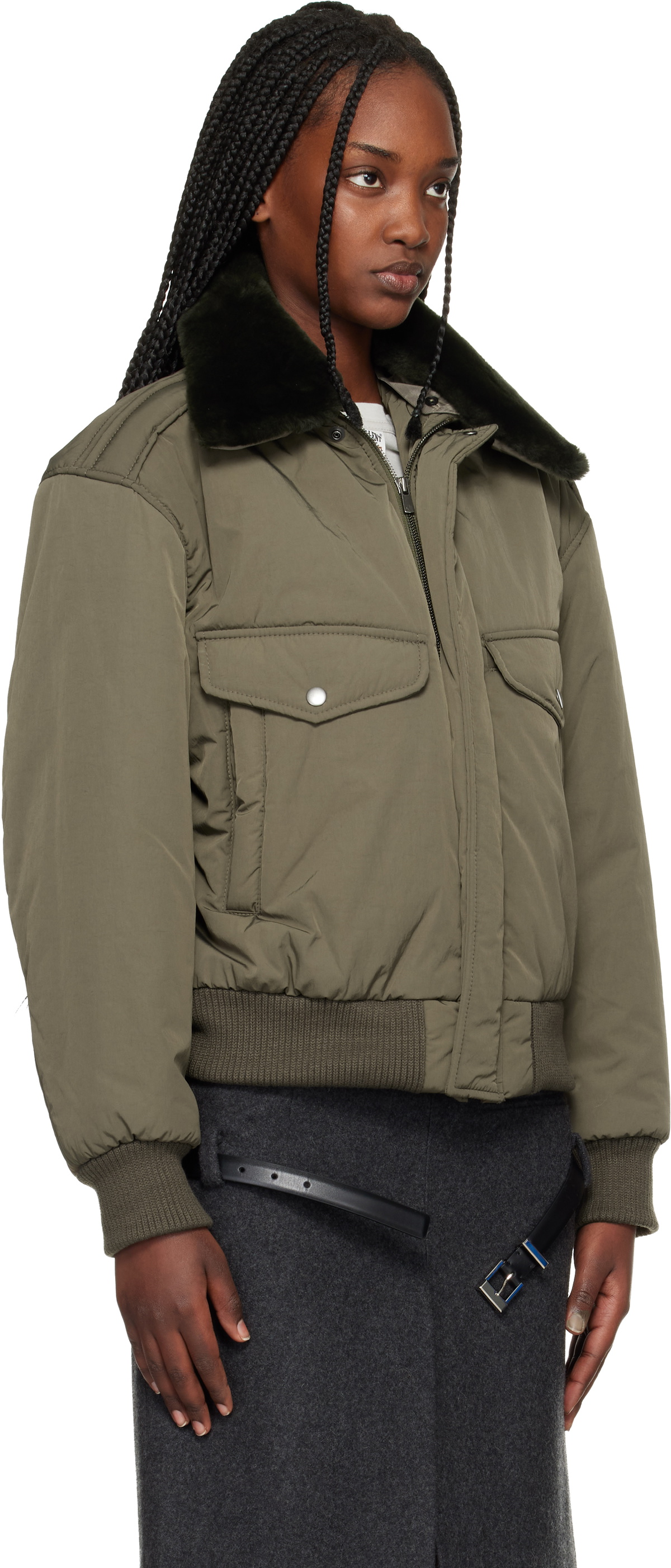 Commission Khaki Midtown Nylon Bomber Jacket