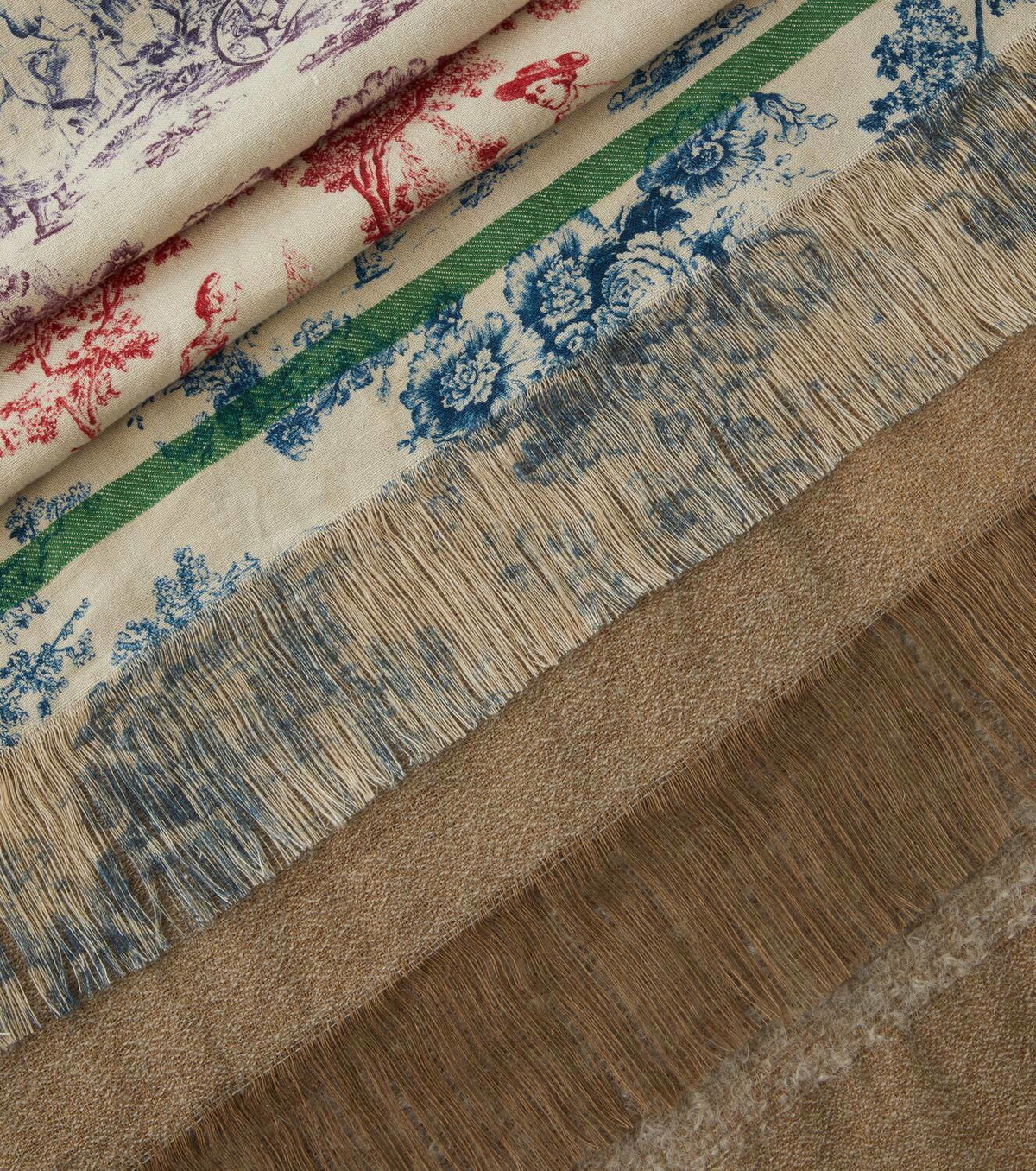 The House of Lyria Zacinto fringed linen jacquard blanket