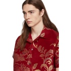 Maison Margiela Red Jacquard Artisanal Kimono Shirt