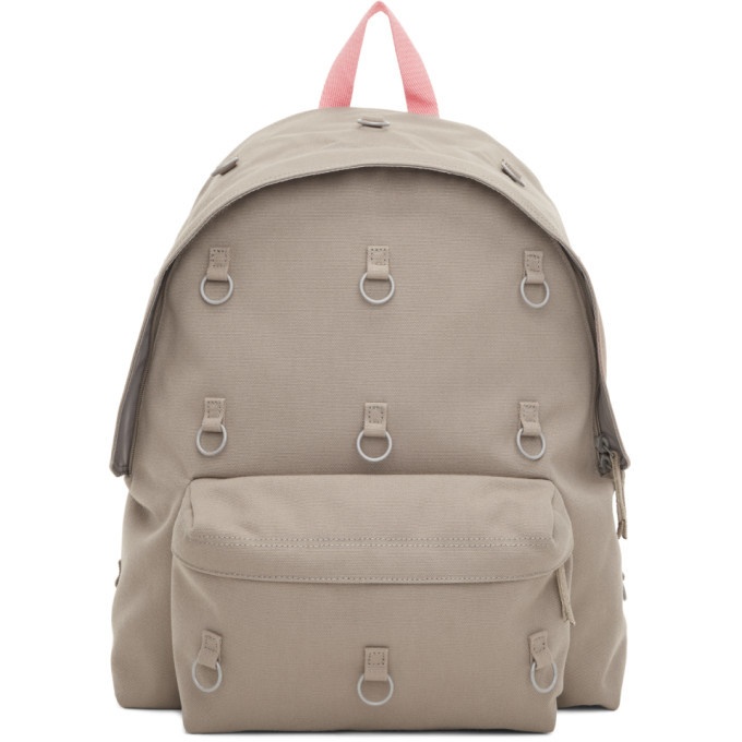 Photo: Raf Simons Grey and Pink Eastpak Edition Padded Loop Backpack