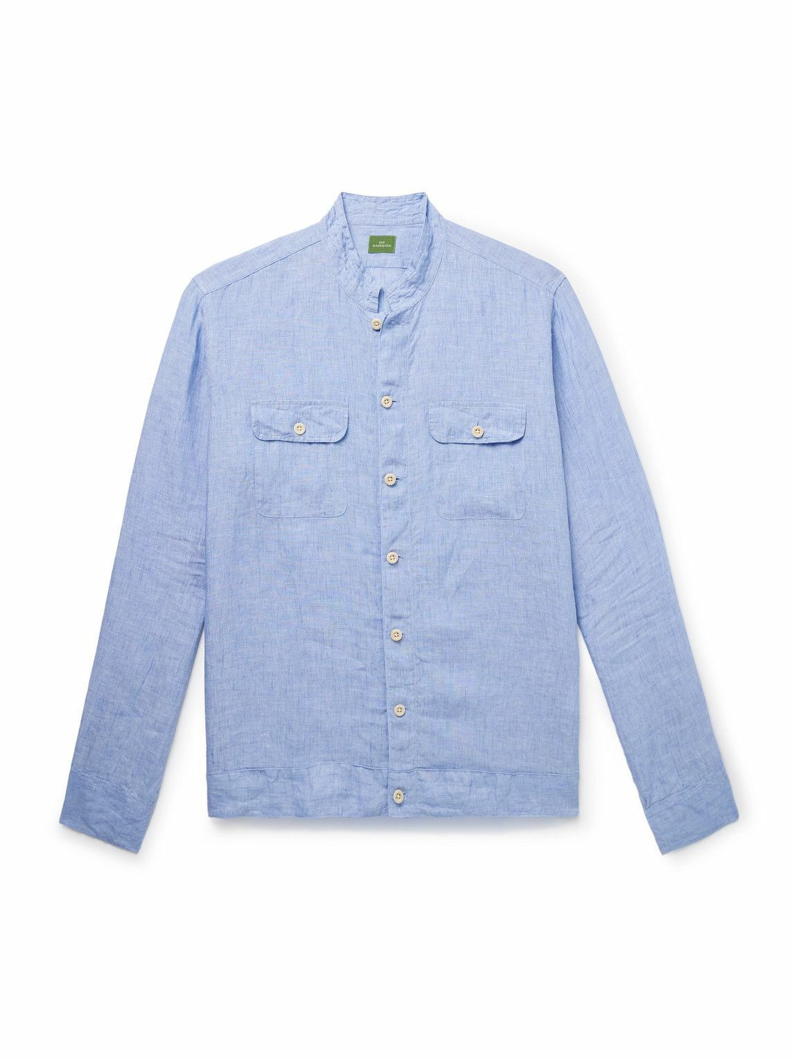 Sid Mashburn - Bruce Mandarin-Collar Linen Shirt - Blue