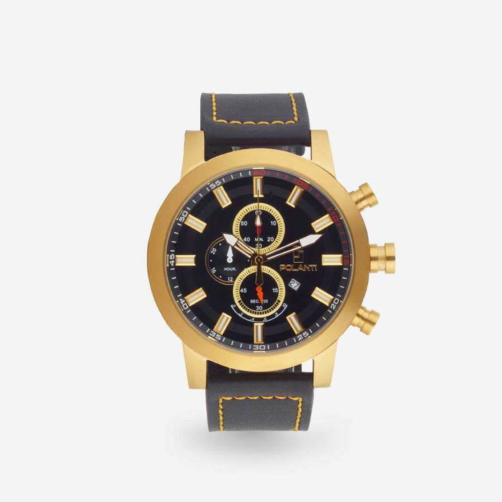 Photo: Polanti Rogue Chronograph Quartz Black Dial Mens Watch RG0001B-YG