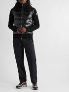 Moncler - Slim-Fit Ribbed Wool and Quilted Shell Down Hooded Zip-Up Cardigan - Black