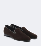 The Row Marc leather-trimmed velvet loafers