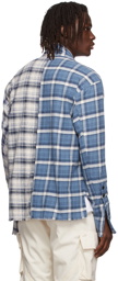 Greg Lauren Blue Cotton Cardigan