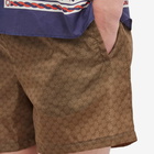 Gucci Men's GG Jaquard Swim Short in Camel