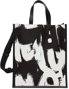 Alexander McQueen Black & White Graffiti North South Tote